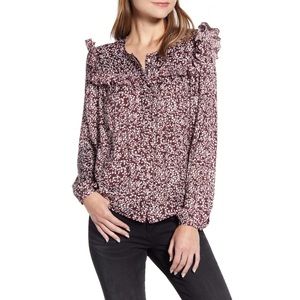 Rebecca Minkoff Selandra Floral Ruffle Long Sleeve Blouse